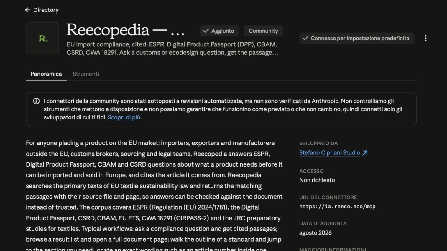 Náš nástroj Reecopedia je nyní také uveden v adresáři Anthropic